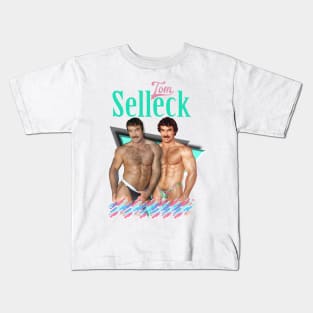 Tom Selleck 80s Aesthetic Design Kids T-Shirt